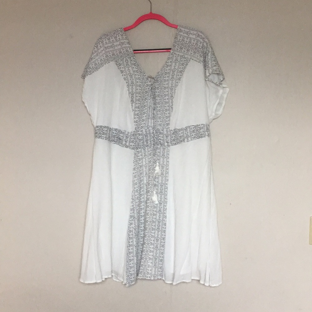 White and black dress